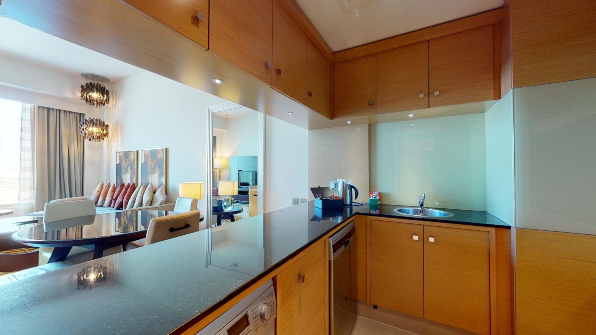 Marriott Executive Apartments Al Jaddaf, Дубай Экстерьер фото A kitchen in a serviced apartment